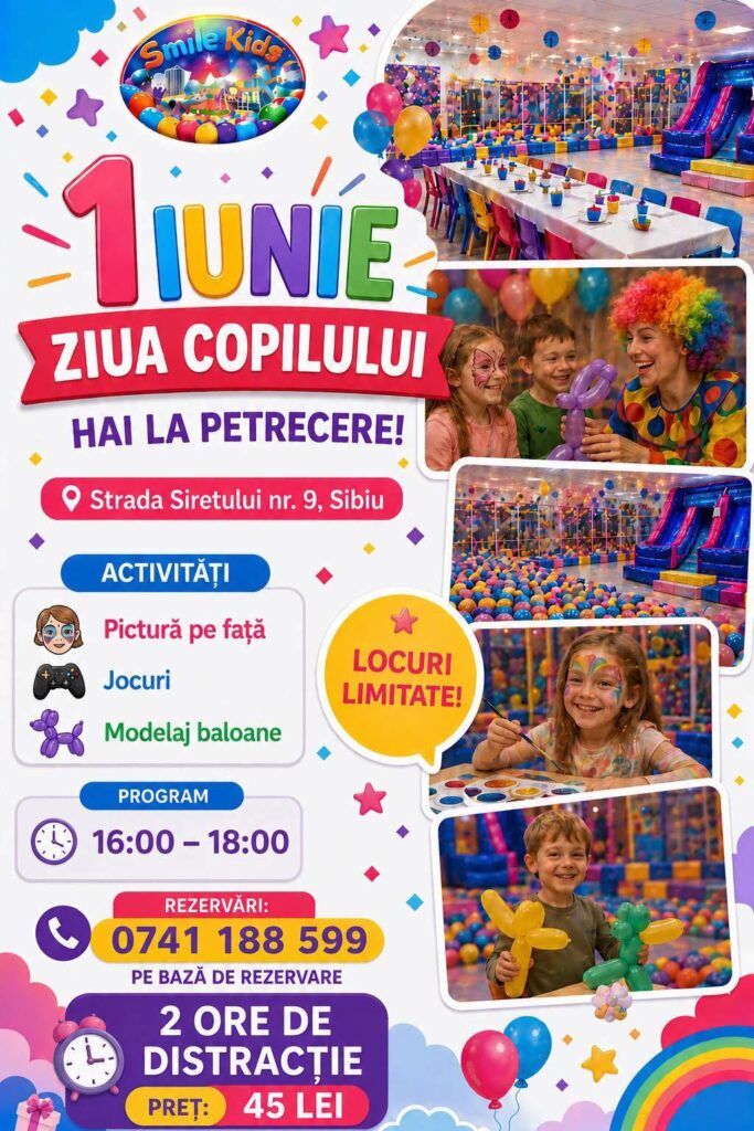 Activități și evenimente pentru copii de 1 iunie 2026 în Sibiu (Ziua Copilului)