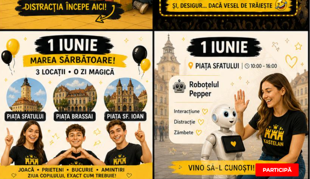 Activități și evenimente pentru copii pe 1 iunie 2026 în Brașov de Ziua Copilului