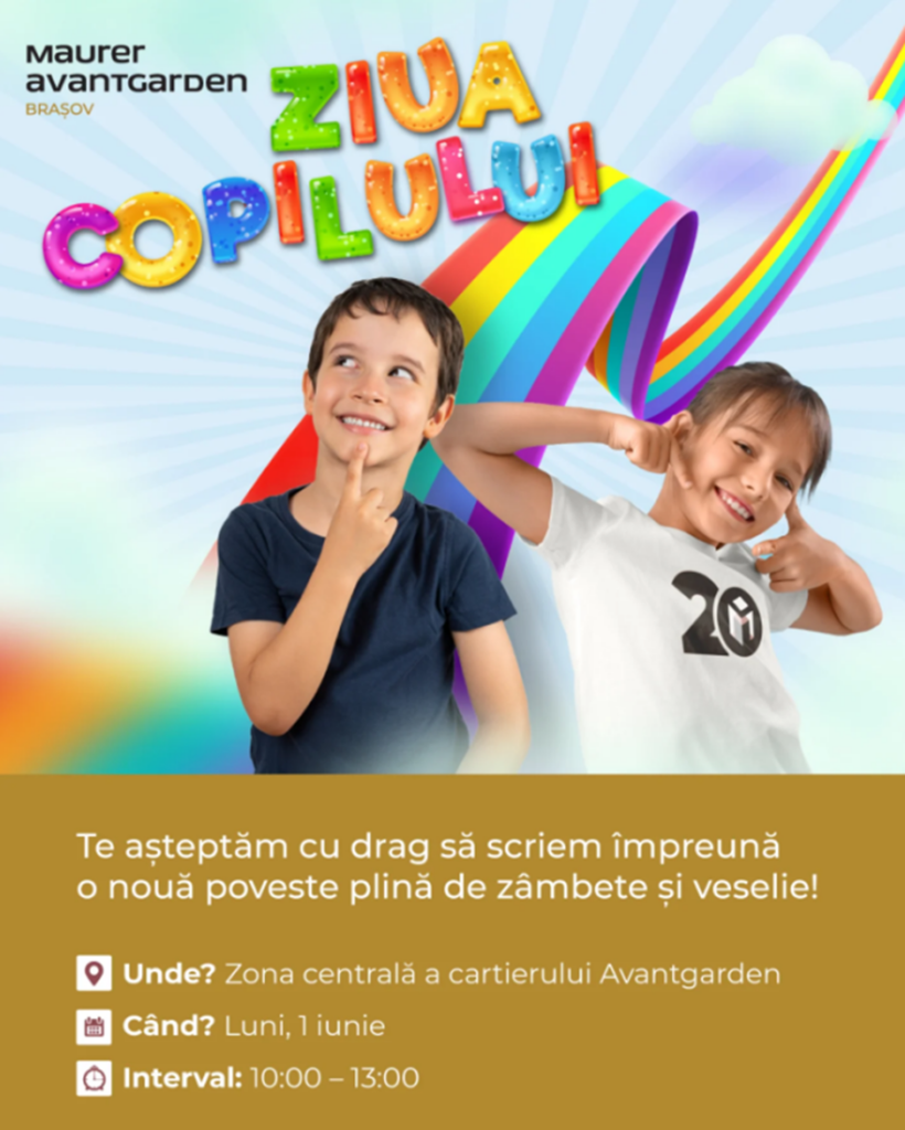 Activități și evenimente pentru copii pe 1 iunie 2026 în Brașov de Ziua Copilului