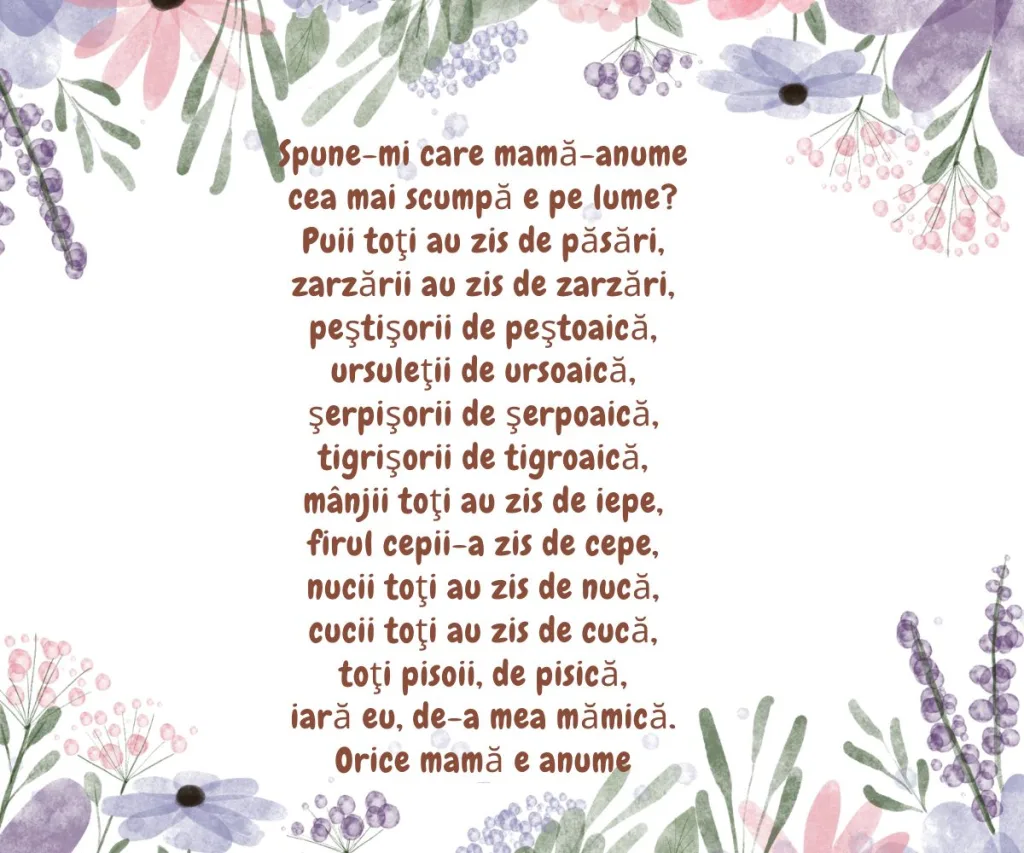 poezii despre mama