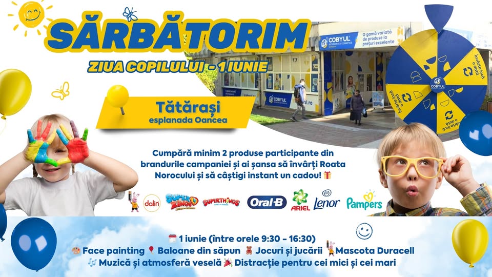Activități și evenimente pentru copii 1 iunie 2026 în Iași
